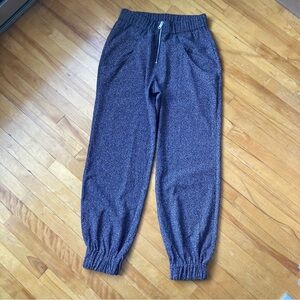 Marled Purple and White Dressy Jogger Pants
